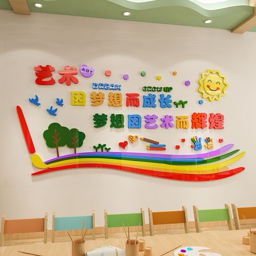 儿童美术美术培训培训班墙面装饰墙贴3d立体艺术墙贴